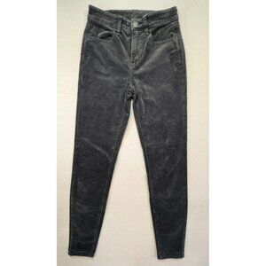 American Eagle Women's Super Stretch Corduroy Pants Size 0 Black Regular Fit